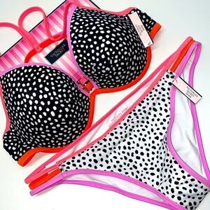 🔥🏖VICTORIA SECRET swimsuit top 36D push-up bottom-Medium New #15
